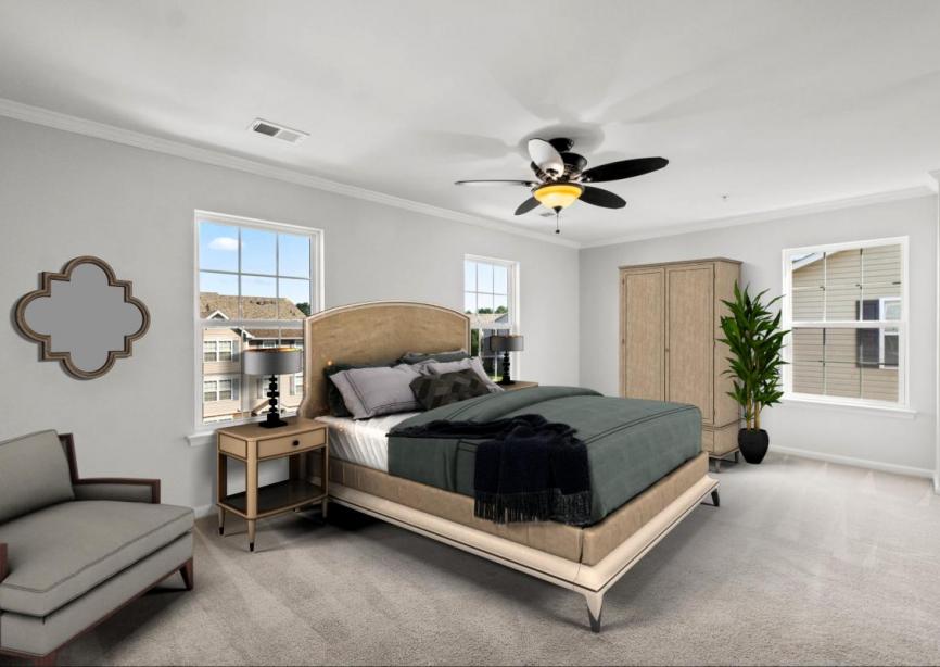 Virtually Staged Primary Bedroom