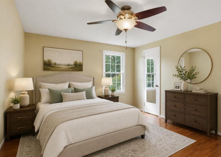 Virtually Staged Primary Bedroom